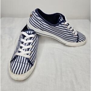 TOMMY HILFIGER Navy and White Striped Sneakers Tennis Shoes Size 6½ M